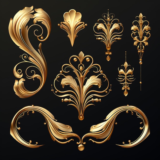 Golden Opulence Elegant Design Elementen Set