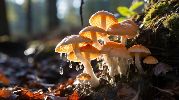 Golden Oyster Mushrooms Found in the Wild