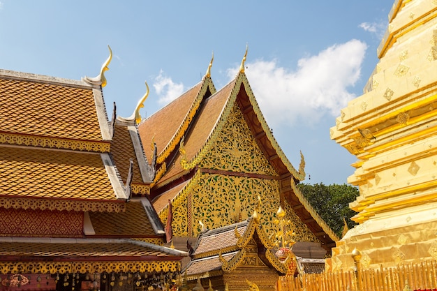 Golden pagoda Wat Phra That Doi Suthep in Chiang Mai, Thailand