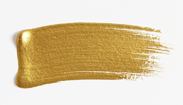 Golden paint stroke isolated on white background