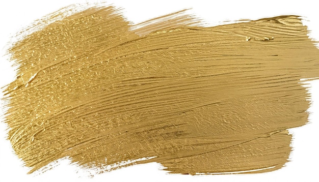 Golden paint stroke isolated on white background