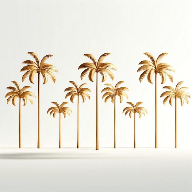 Golden Palm Trees Minimalist Flat Design Serene