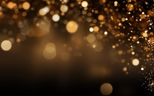 Golden particles bokeh decorative background