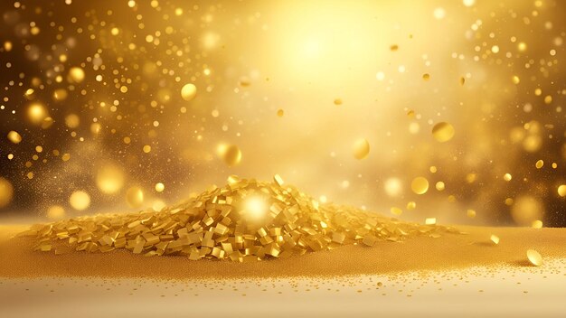 Golden particles and sprinkles on christmas or new year celebration shiny golden lights wallpaper