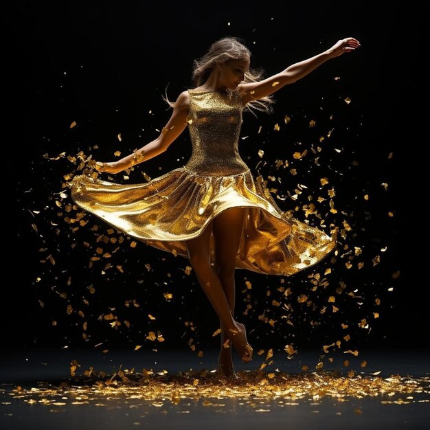 Photo golden petals dancing in the sun