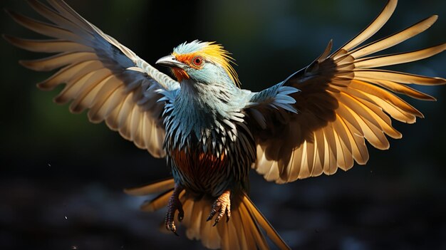 Golden pheasant flying bird nature animal wildlife