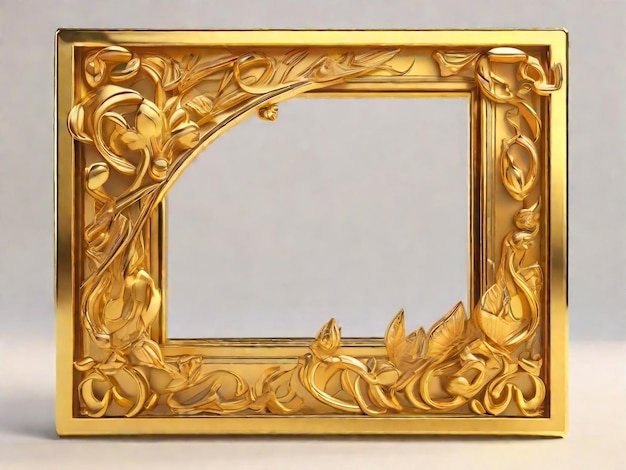 золотая рамка, изолированная на белом фоне