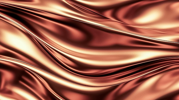 Golden pink abstract waves background for cosmetic product Ai generated