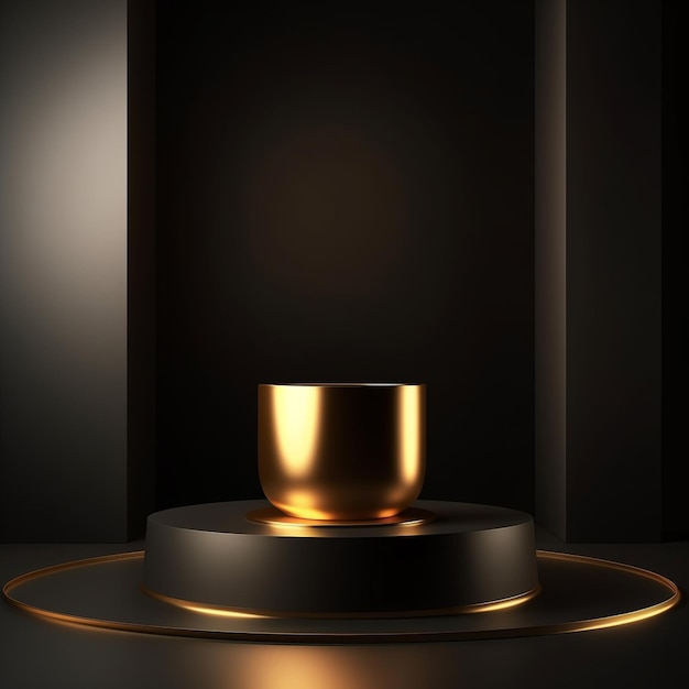 golden podium for product presentation Abstract background