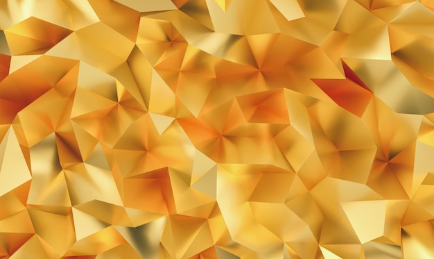 golden polygonal abstract background - 3D Rendering