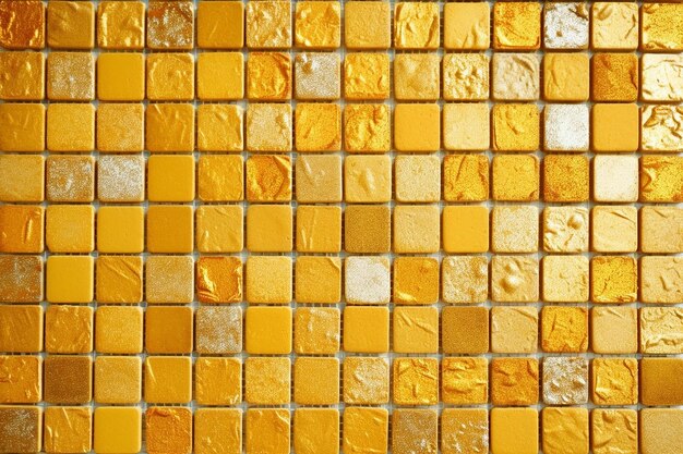 Golden Radiance Gold Yellow Square Mosaic Tiles for Ceramic Wall