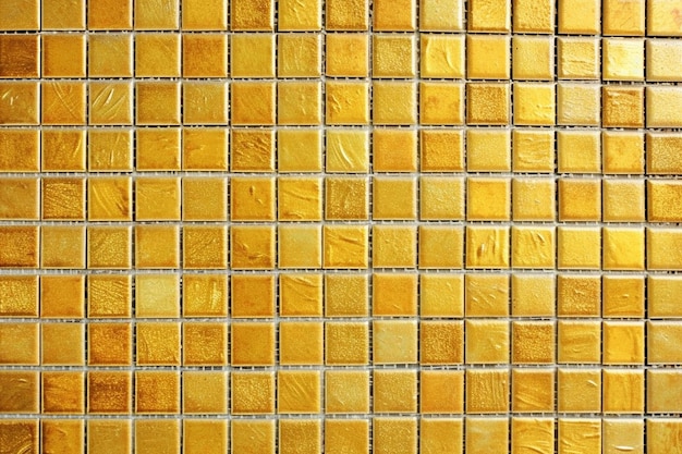 Golden Radiance Gold Yellow Square Mosaic Tiles for Ceramic Wall