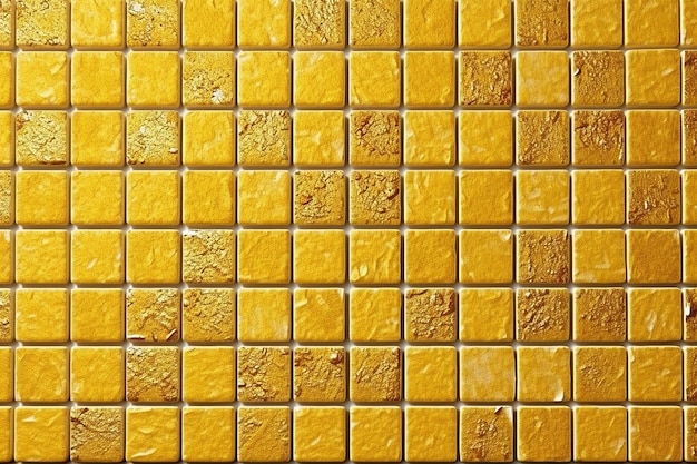 Golden Radiance Gold Yellow Square Mosaic Tiles for Ceramic Wall