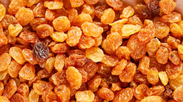 Golden Raisin Food Background Top View