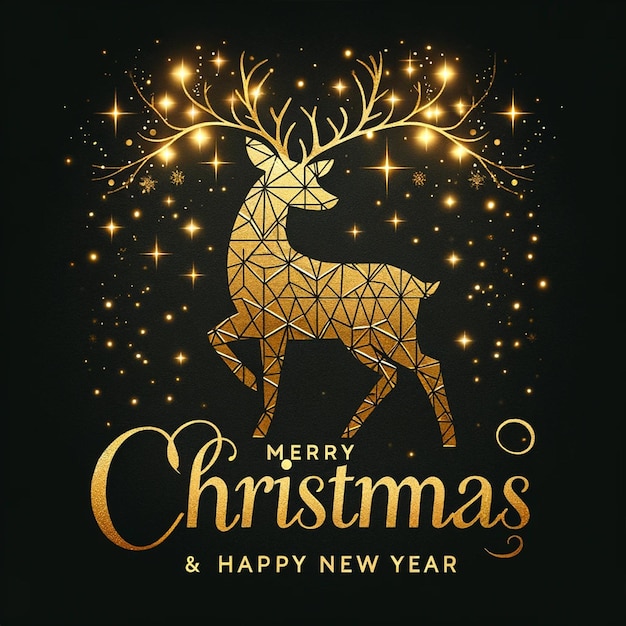 Golden Reindeer Festive Greeting