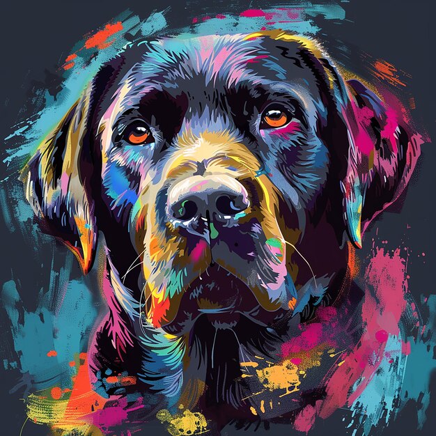 Golden Retriever Abstract Portrait