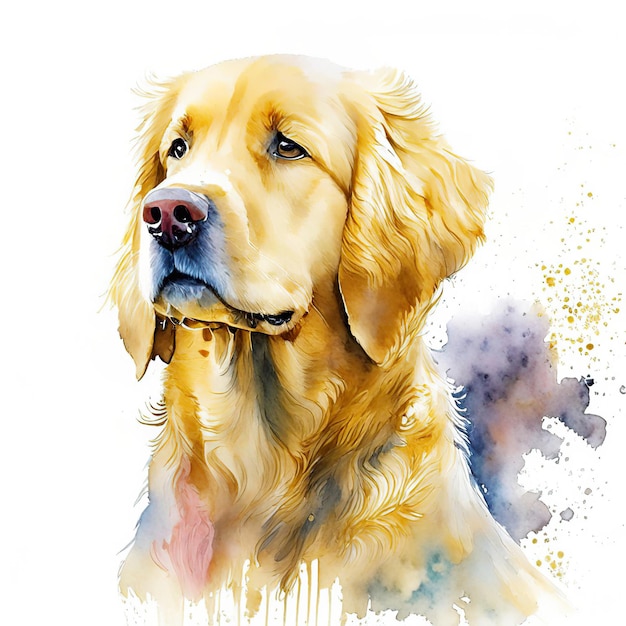 golden retriever aquarel illustratie