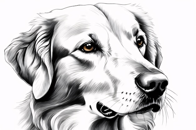 Golden retriever Coloring page Printable poster quality