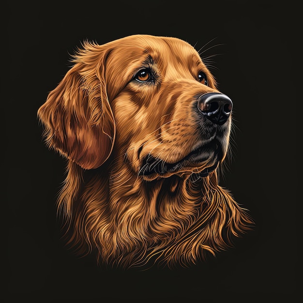 Golden Retriever digitale kunst hoge resolutie