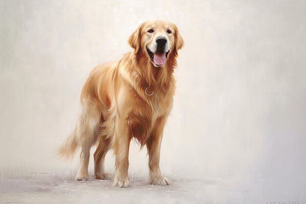 Golden retriever dog creative illustration generative ai