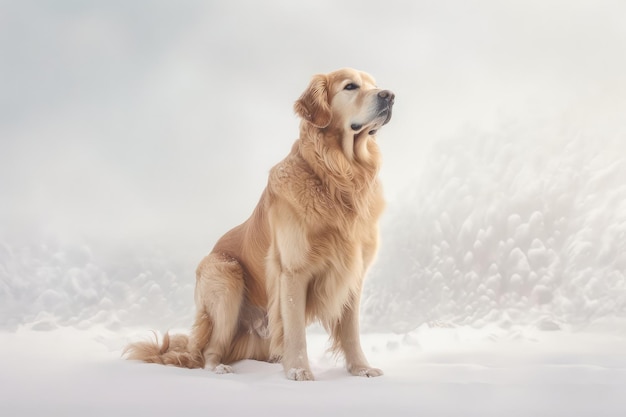 Золотистый ретривер собака креативная иллюстрация генеративный ай