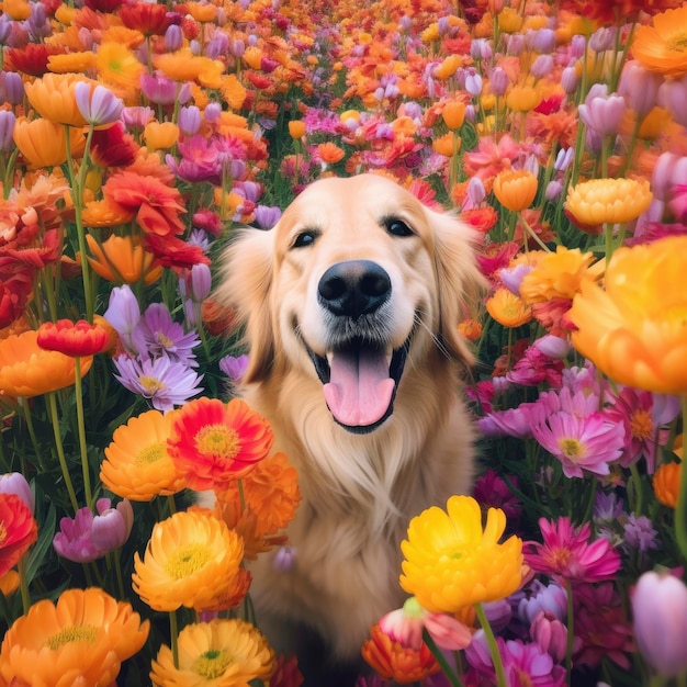 The golden retriever dog generative ai