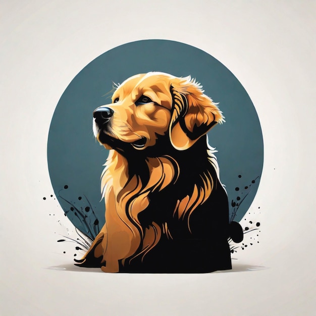 Illustrazione di un cane golden retriever in stile vettoriale