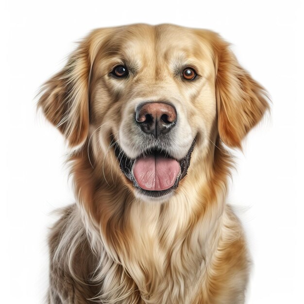 Photo golden retriever dog labrador retriever white background generative ai