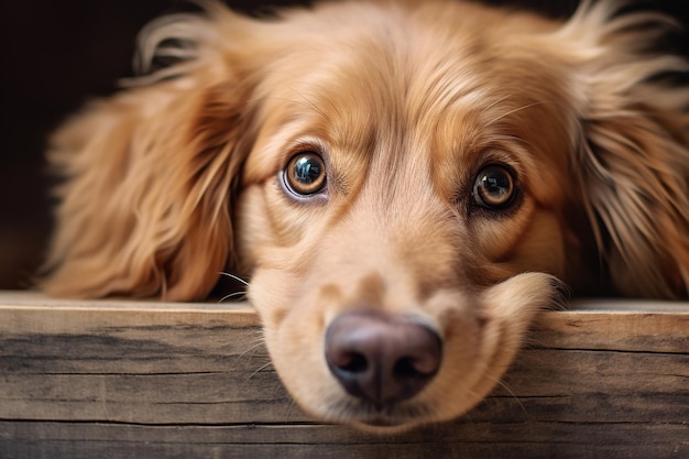 Golden retriever dog looking inocent