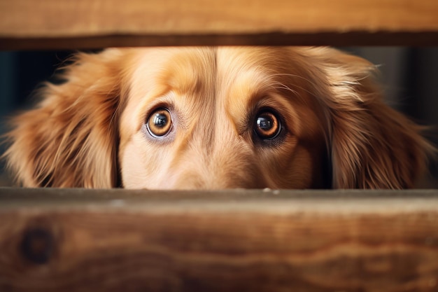 Golden retriever hond die onschuldig lijkt