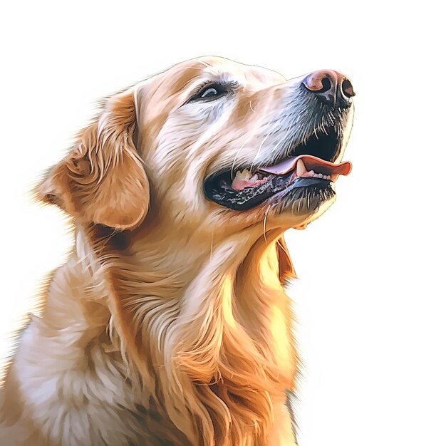 Golden Retriever Hond Labrador Retrievers witte achtergrond Generatief ai