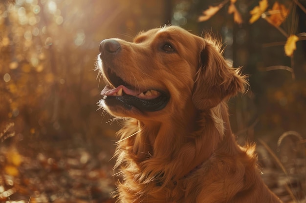 golden retriever hond op natuur achtergrond huisdier