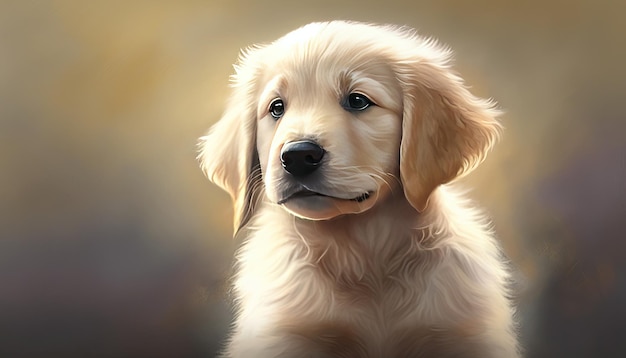 golden retriever illustratie door generatieve AI