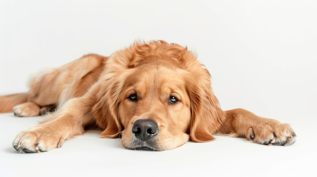 Golden retriever op een witte achtergrond