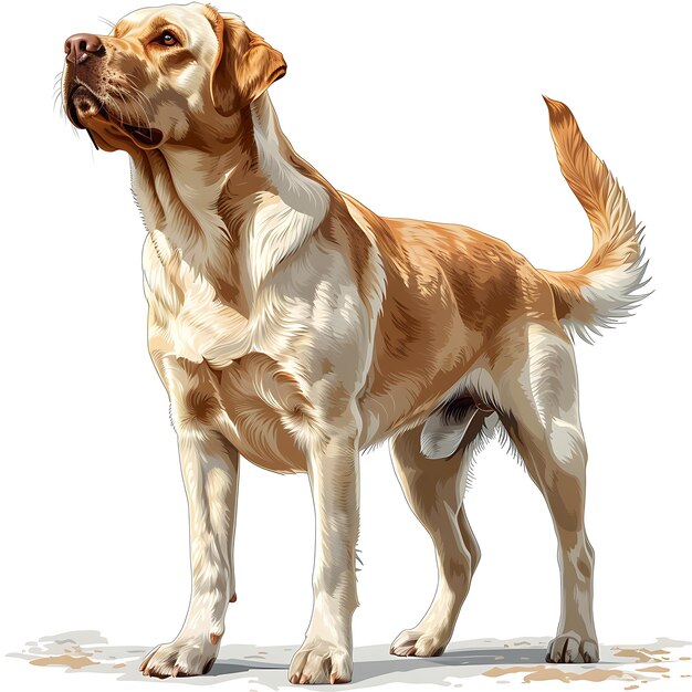 Golden Retriever Schotse geweerhond in een charmante illustratie