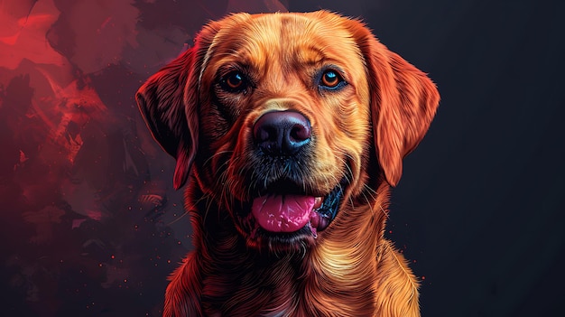 Golden Retriever Scottish Gun Dog in Charming Illustration