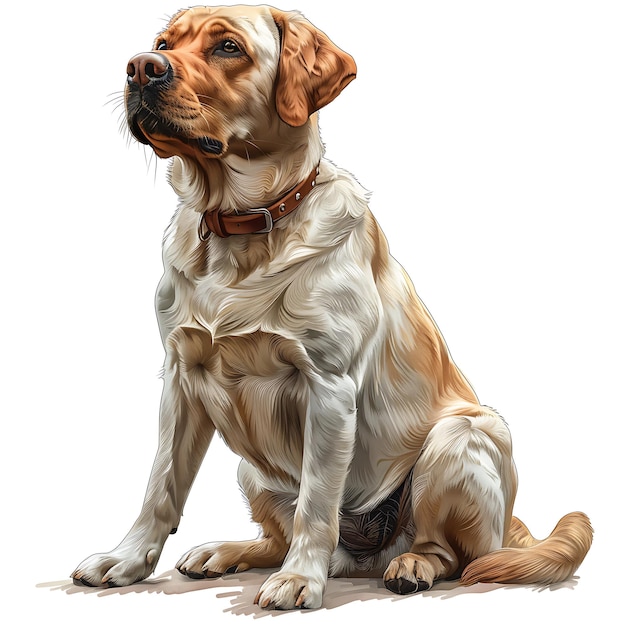 Photo golden retriever scottish gun dog in charming illustration