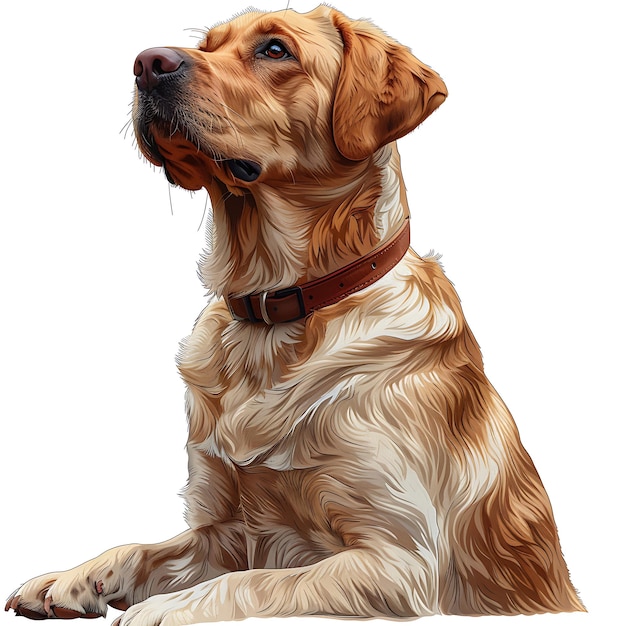 Golden Retriever Scottish Gun Dog in Charming Illustration