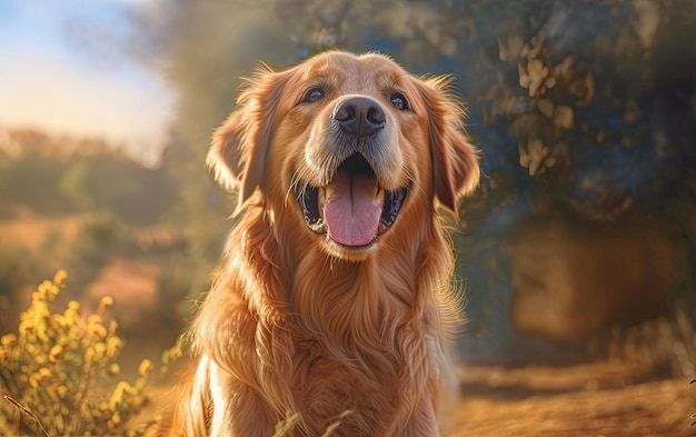 Golden Retriever Smiling