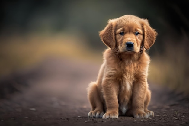 Foto golden retrievers als jonge pups alleen generatieve ai