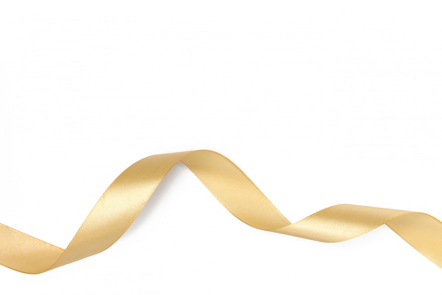 Golden ribbon collection isolated on white