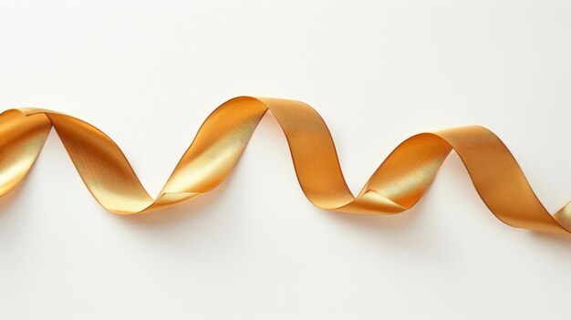 Golden ribbon on white background