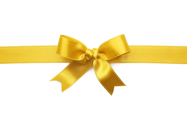 Golden ribbon on white background