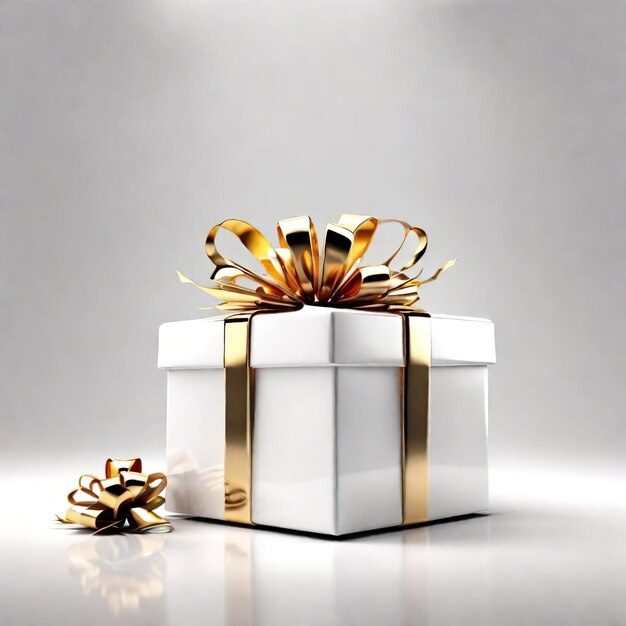 Photo golden ribon gift box