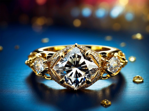 golden ring with diamonds