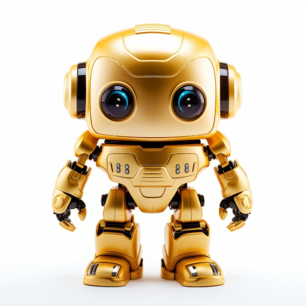 Golden Robot Toycore Een glanzende elektronische media stijl Uhd beeld