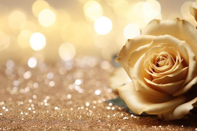 Golden rose background with copy space