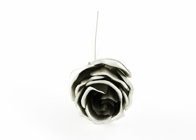 Golden Rose op reflecterende roze achtergrond. 3D render