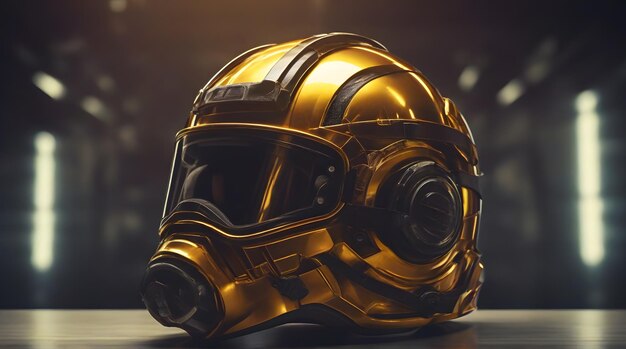 Photo golden safety helmet