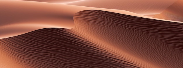 Golden sand dunes with distant cliffs a serene desert vista AI Generative